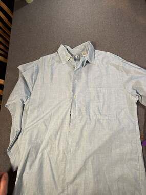 Vintage Levi's San Francisco Blue and White Striped Long Sleeve Button-Up Shirt